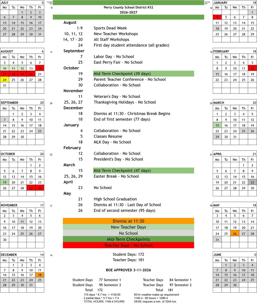 2026-27 Academic Calendar