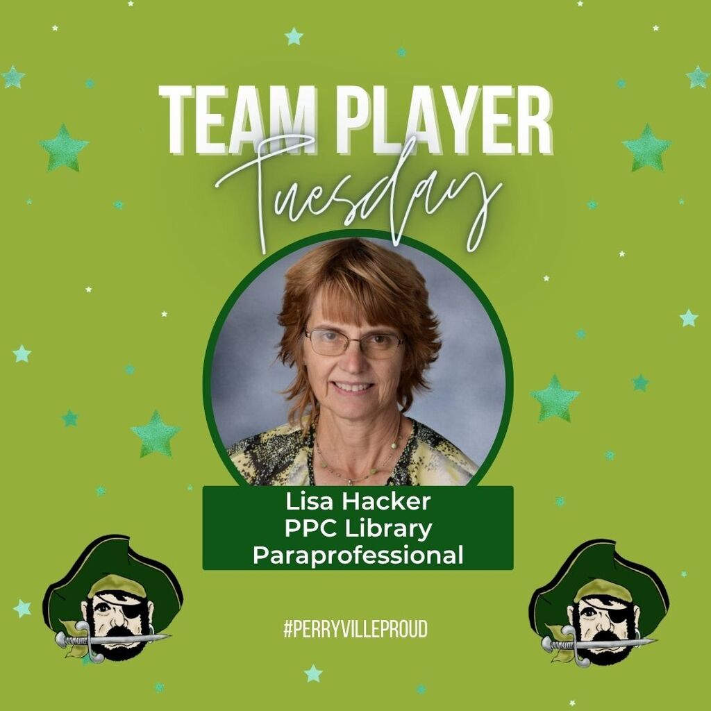 Team Player Tuesday graphic with Lisa Hacker's head shot.