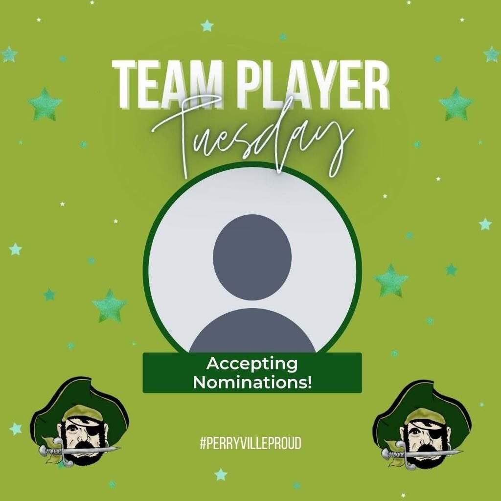 A graphic that says "Team Player Tuesday, Accepting Nominations."