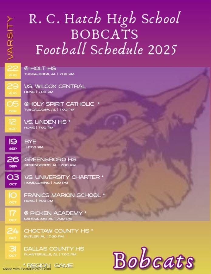RC Hatch Football Schedule 2025