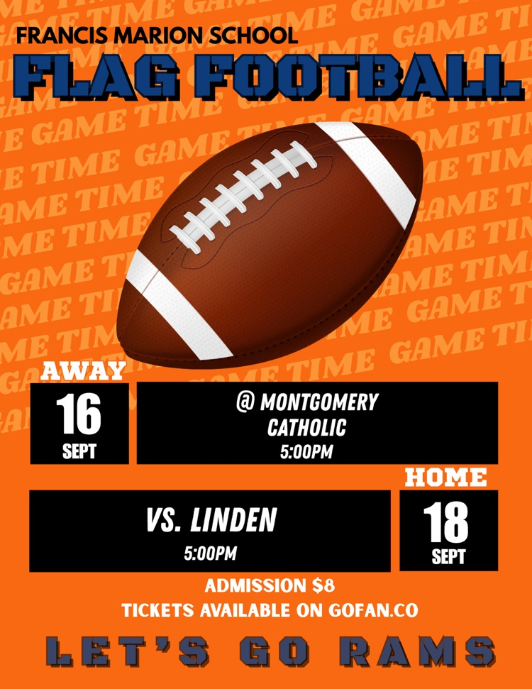 Francis Marion Flag Football Game Flyer 9/16