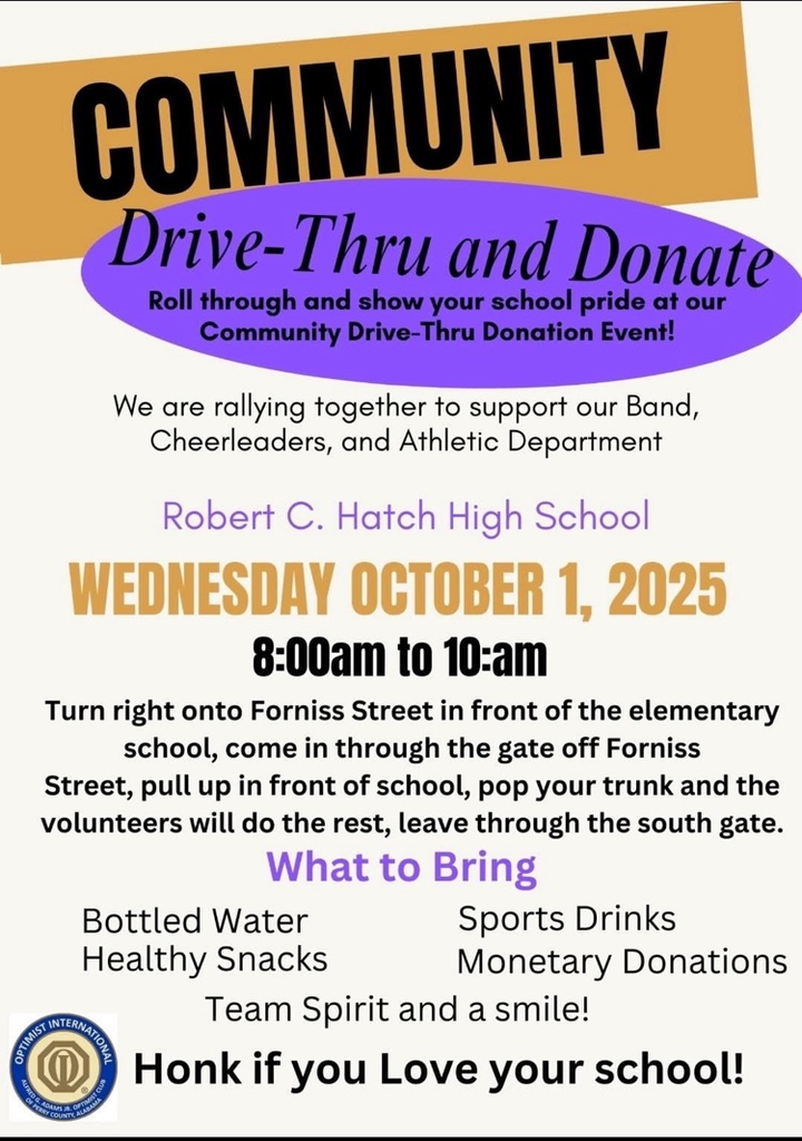 community donation and drive thru event at RC Hatch Flyer 