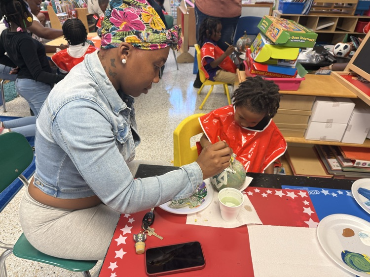 PreK pumpkin painting activity at RCH on Oct 22