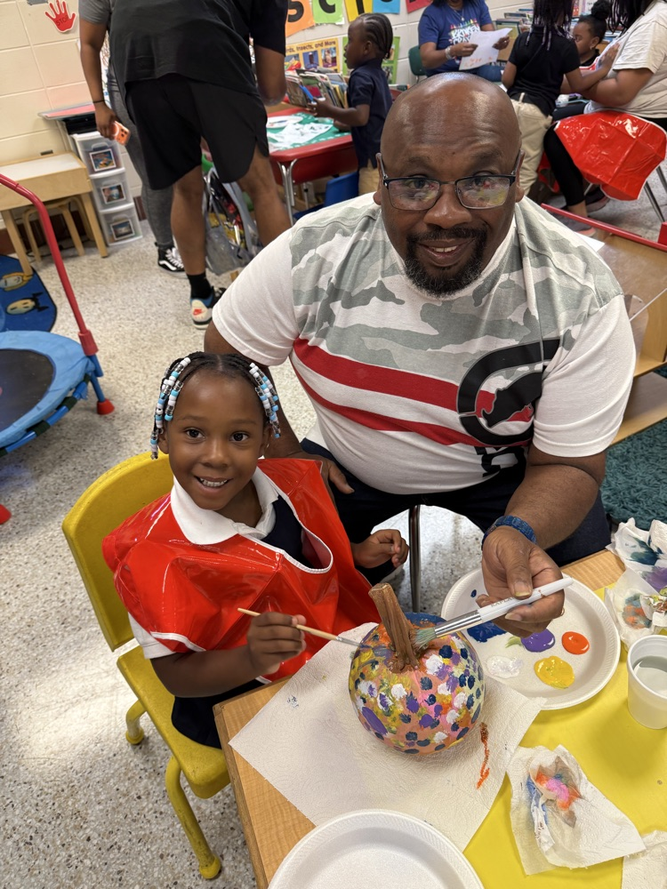 PreK pumpkin painting activity at RCH on Oct 22