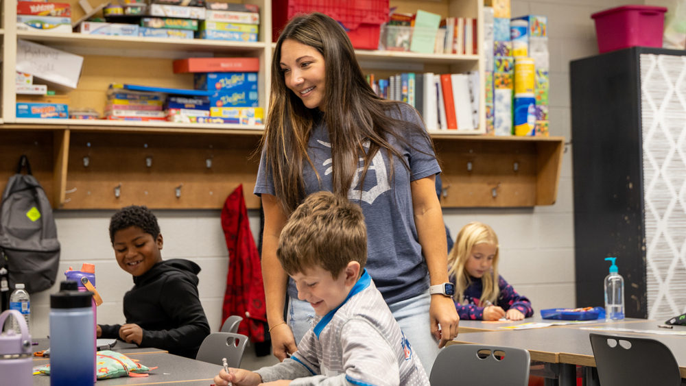 perry elementary teacher and students