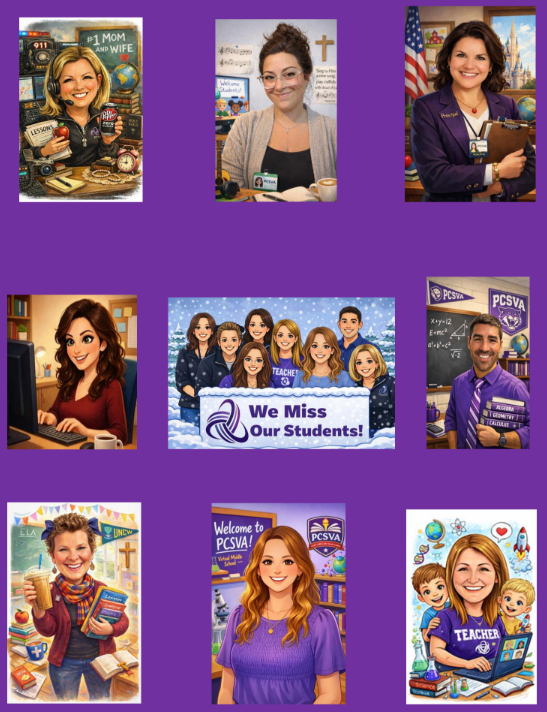 Staff caricature poster