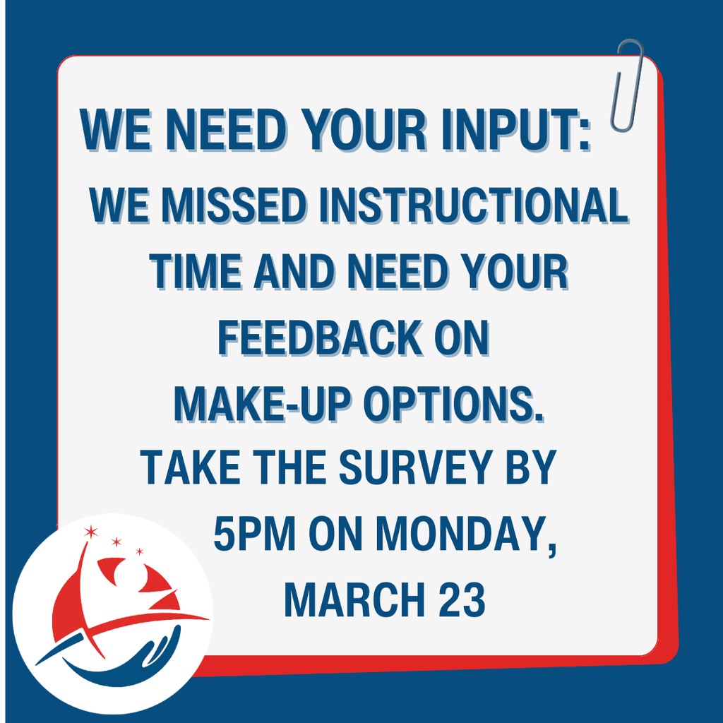 Graphic that requests feedback about making up instructional time