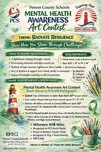 Mental Health Awareness Art Contest Flyer (all text in post)