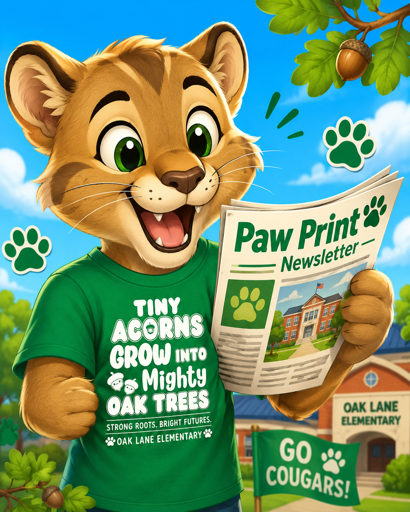 Cougar Reading Paw Print Newsletter