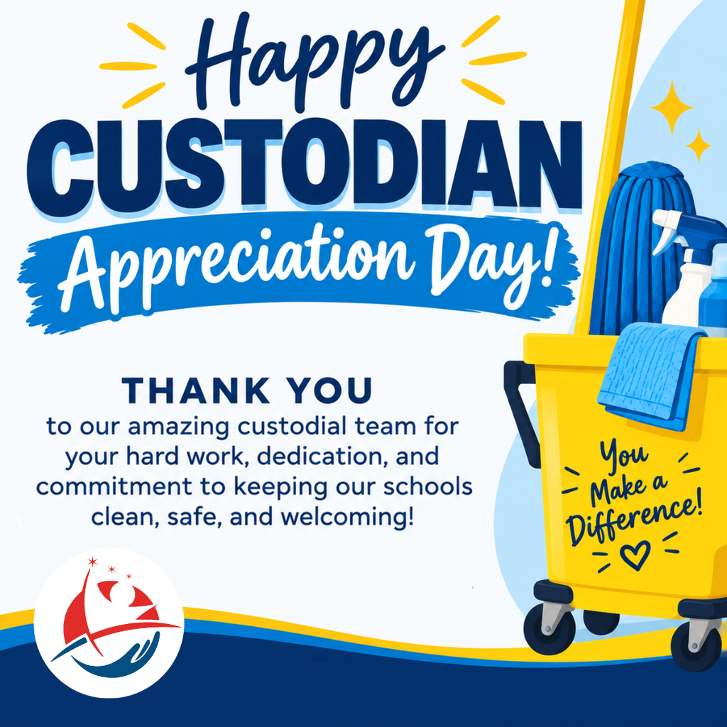 Graphic saying Happy Custodian Appreciation Day