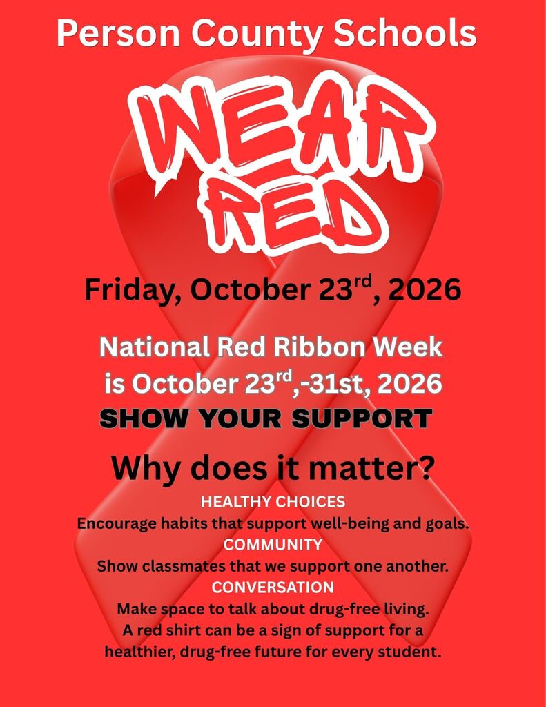 Flyer promoting "Wear Red" for Red Ribbon Week