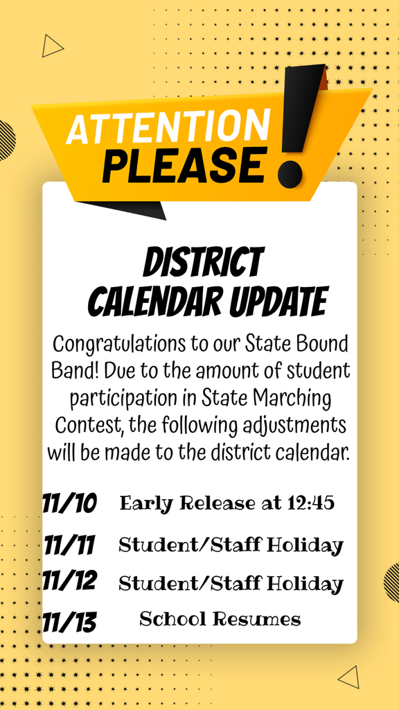 District Calendar Update
