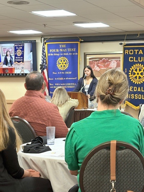 Sofi giving her speech