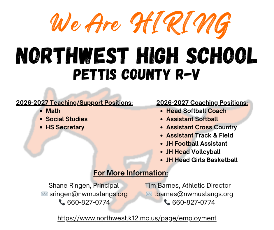 Northwest High School openings