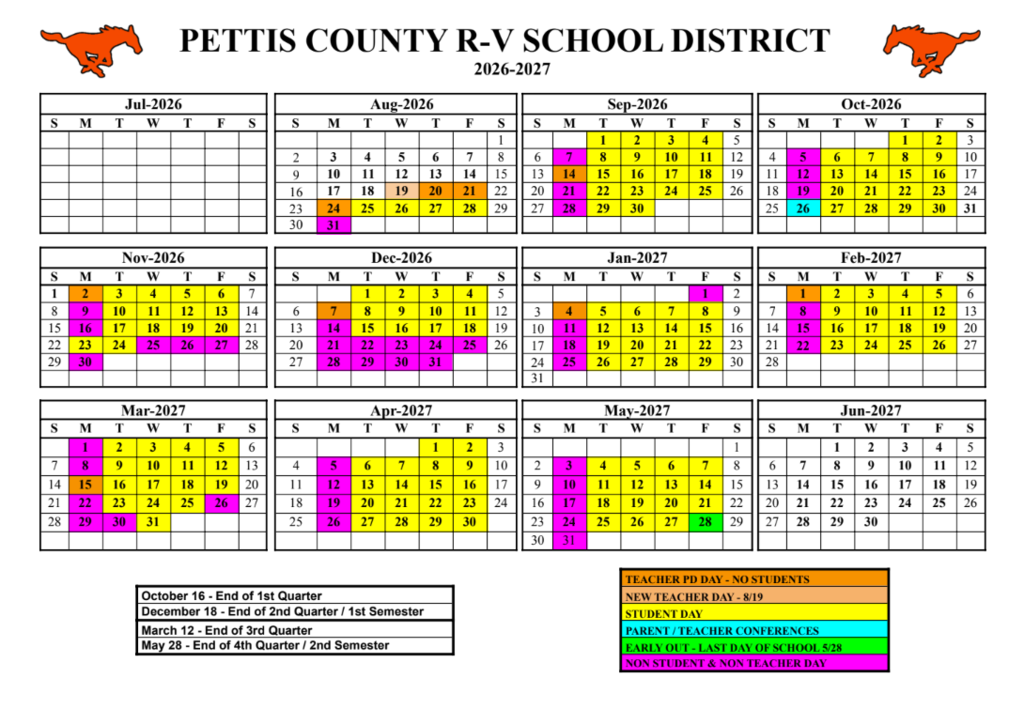 *Updated District Calendar