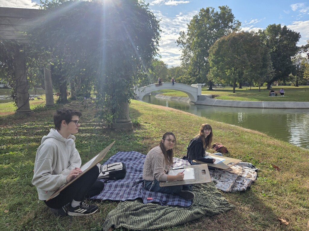 Northwest students hard at work creating art.