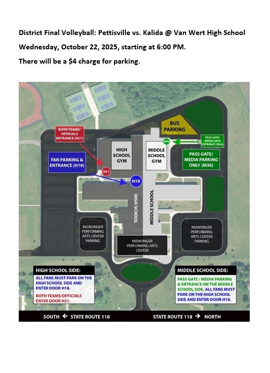 Van Wert parking lot map
