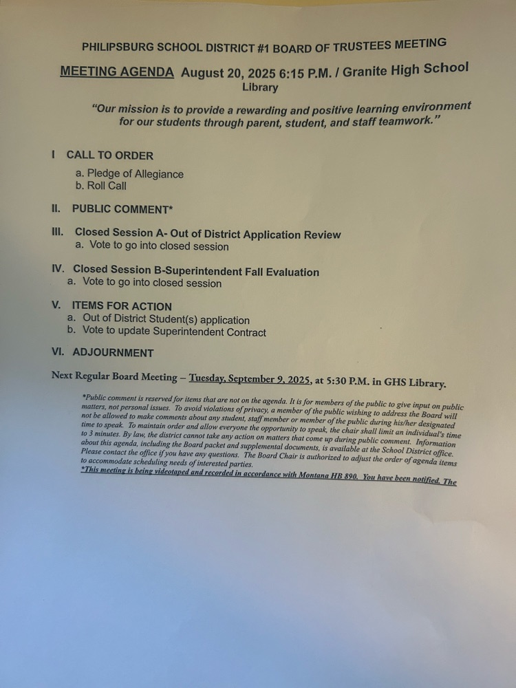 August 2025 Board meeting