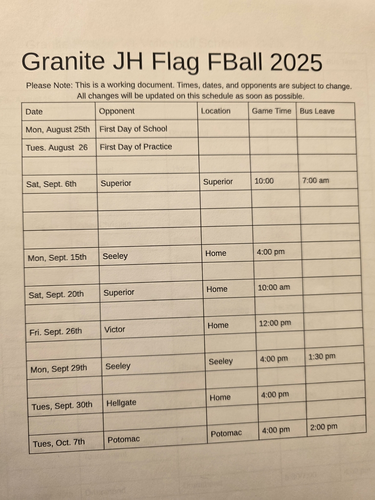 Junior High Flag Football