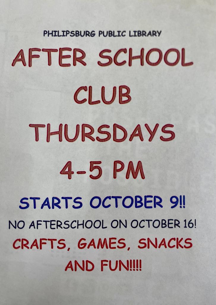 Philipsburg Public Library After School Club