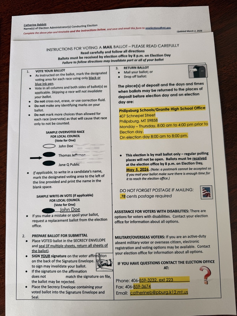 Mail Ballot Written Plan, Timetable, and Instructions pg.2