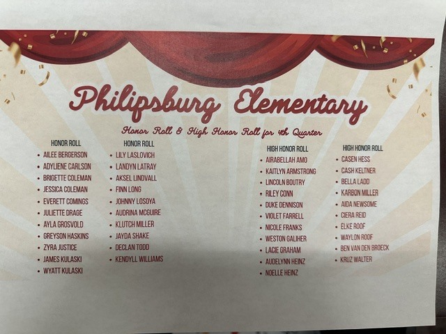 Pburg School Honor Roll