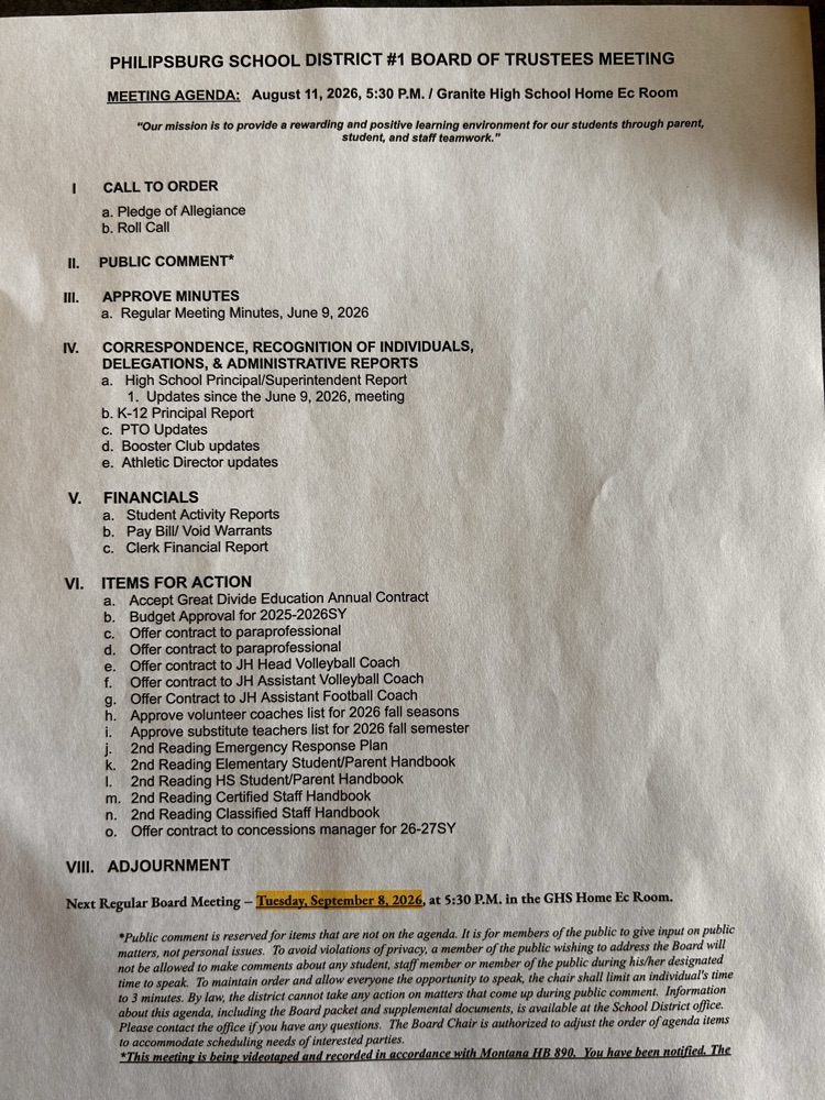 august board meeting