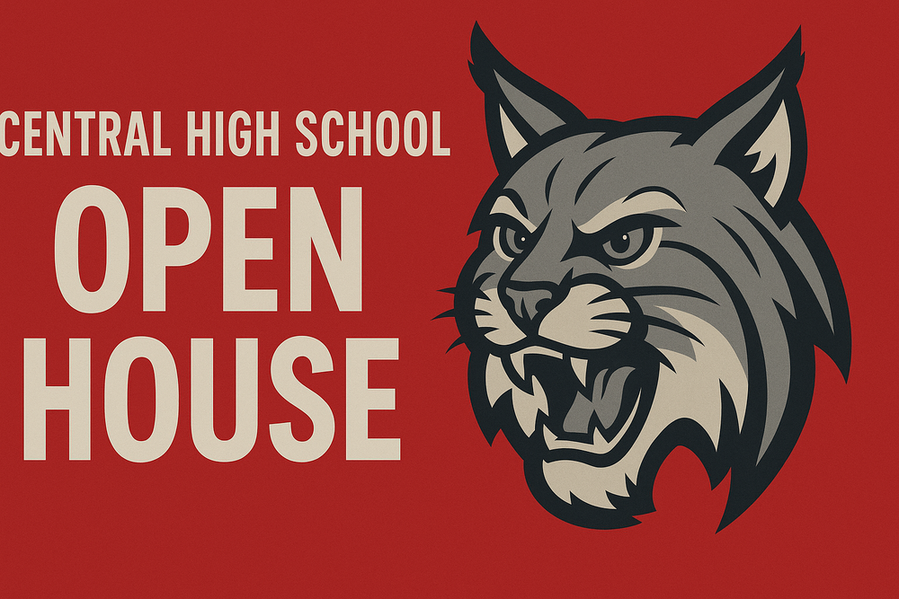 red background with bobcat image
