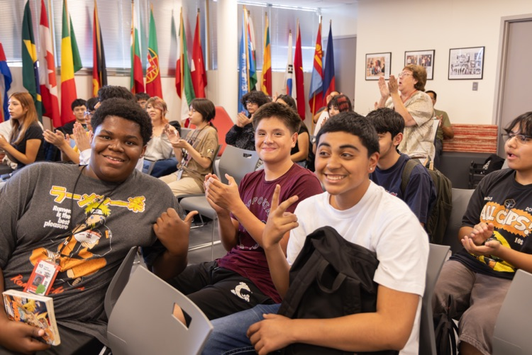 Central Global Studies students with their friends from Japan