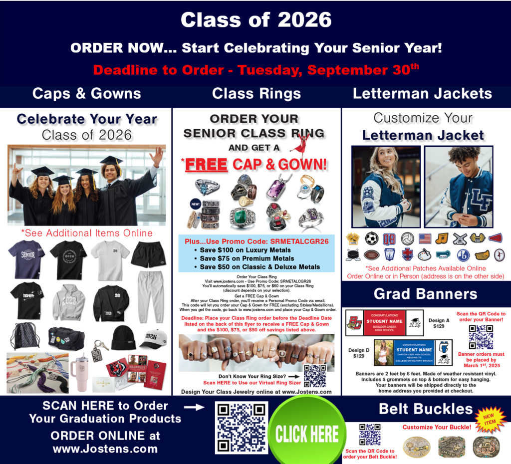 Cap and Gown orders