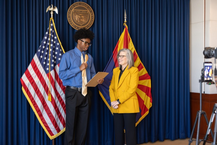 Hayden Basketball and Governor Hobbs