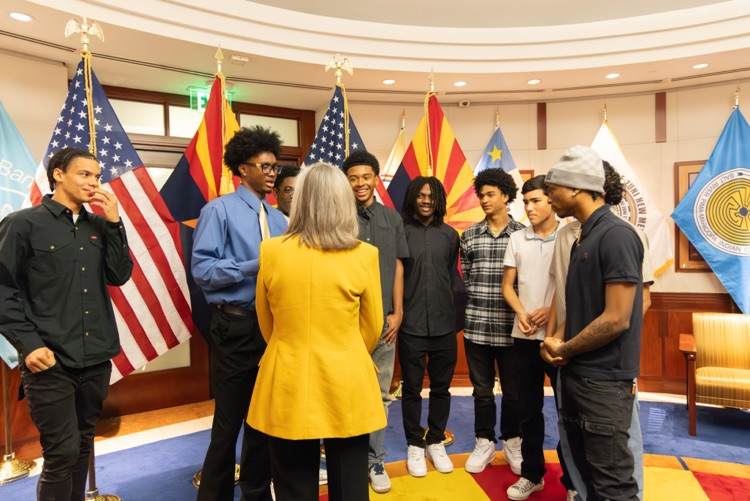 Hayden Basketball and Governor Hobbs