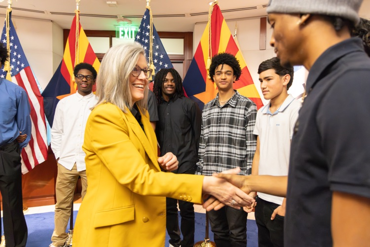 Hayden Basketball and Governor Hobbs