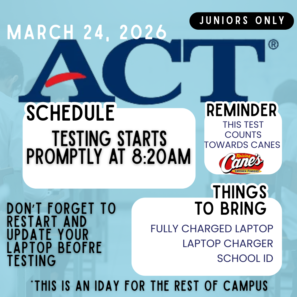 ACT for Juniors Only March 24th 2026
