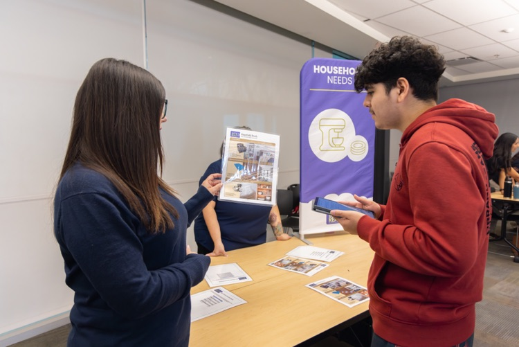 student receives information from adult