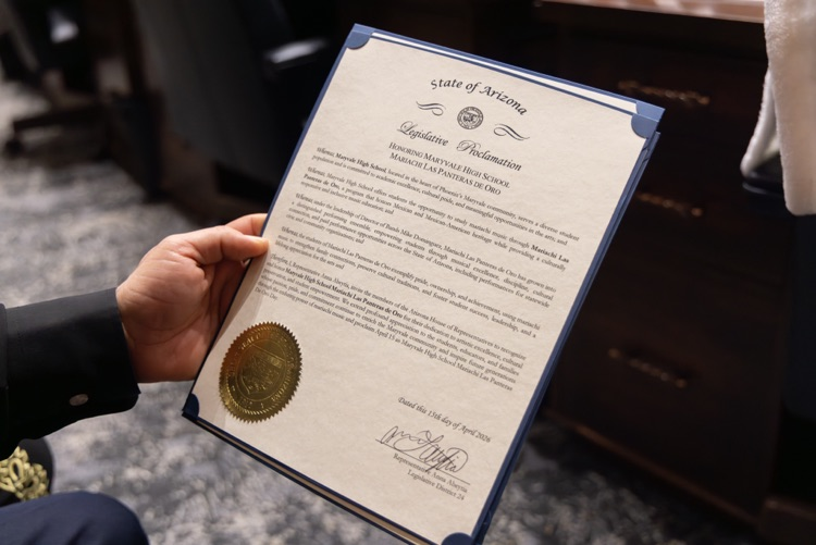 Maryvale Mariachi at the Capitol with Representative Anna Abeytia