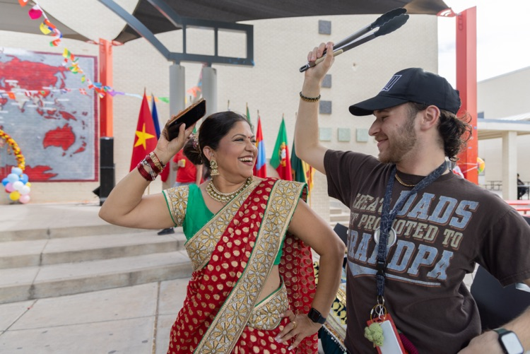 Reema Sharma dances in traditional Indian attire 
