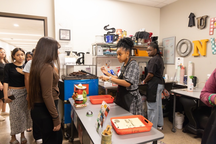 student orders in cafe