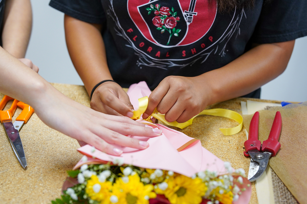 Metro Tech Flower Shop Grand Opening, floral design work detail