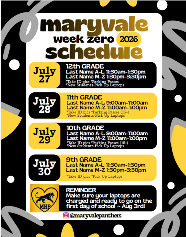Zero Week Schedule English