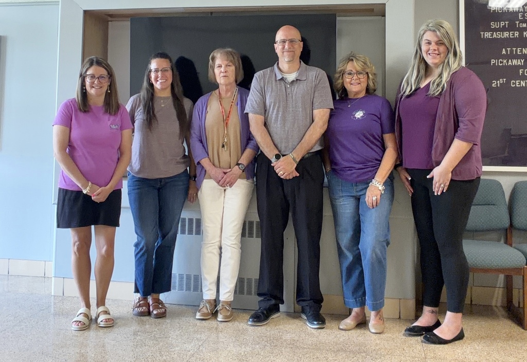 staff at pickaway esc honoring the month of military child by wearing purple