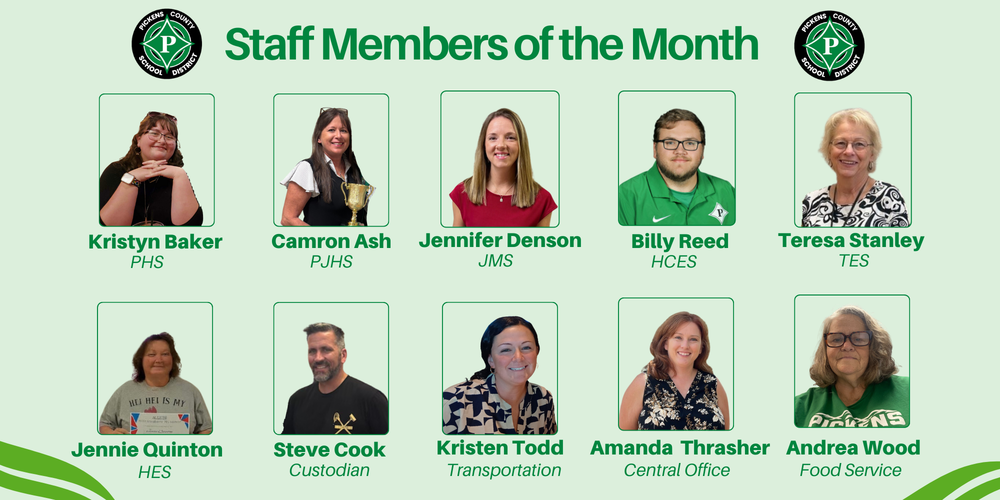 August Staff Members of the Month