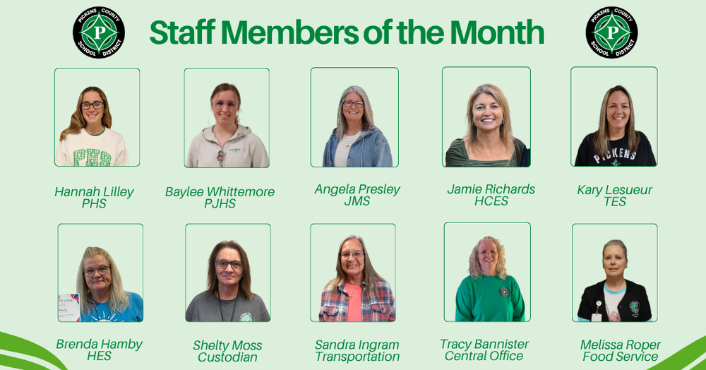 Staff Members of the Month for March