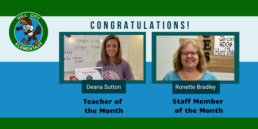 Teacher and Staff Member of the Month for Septemer!