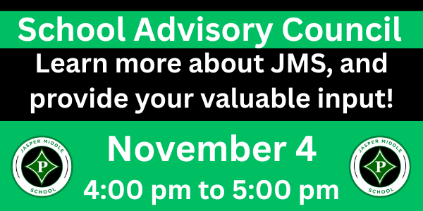 School Advisor Council-Nov. 4 4:00 to 5 pm