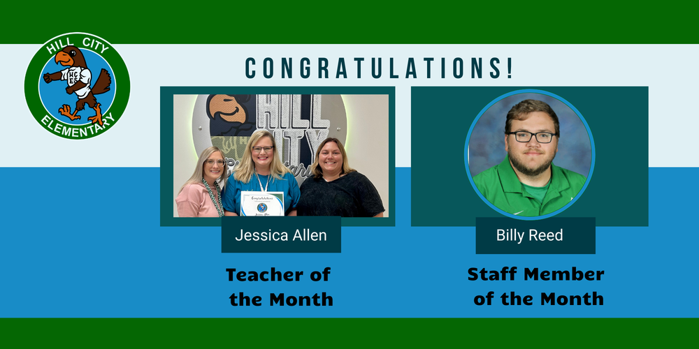 Teacher and Staff Member of the Month for August.