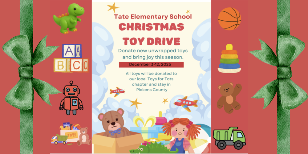 Toy Drive Flyer Bows, words, toys