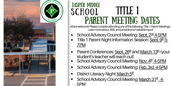 Title 1 Meeting Dates