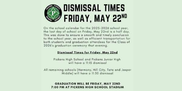 DISMISSAL TIMES