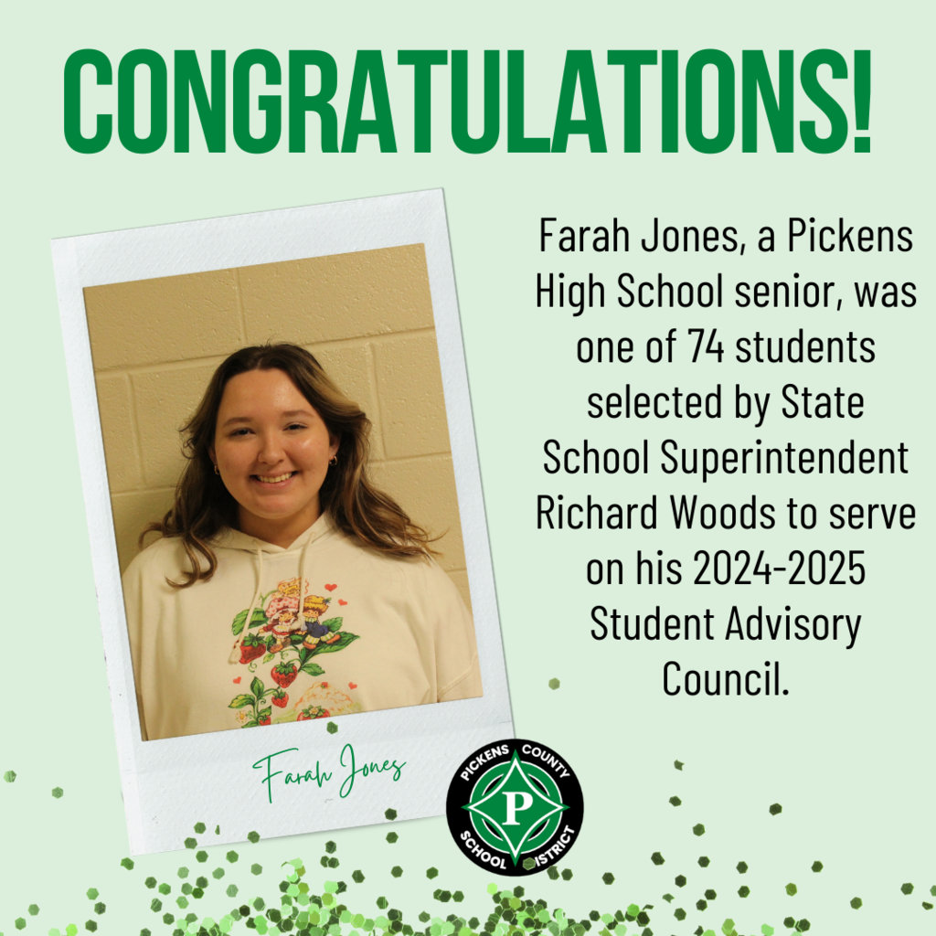 Farah Jones Selected for State Student Advisory Council